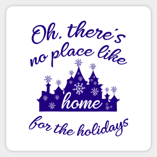 Castle Home for the Holidays in blue - Sticker